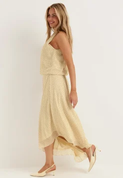 Asymmetric Chiffon Halterneck Dress