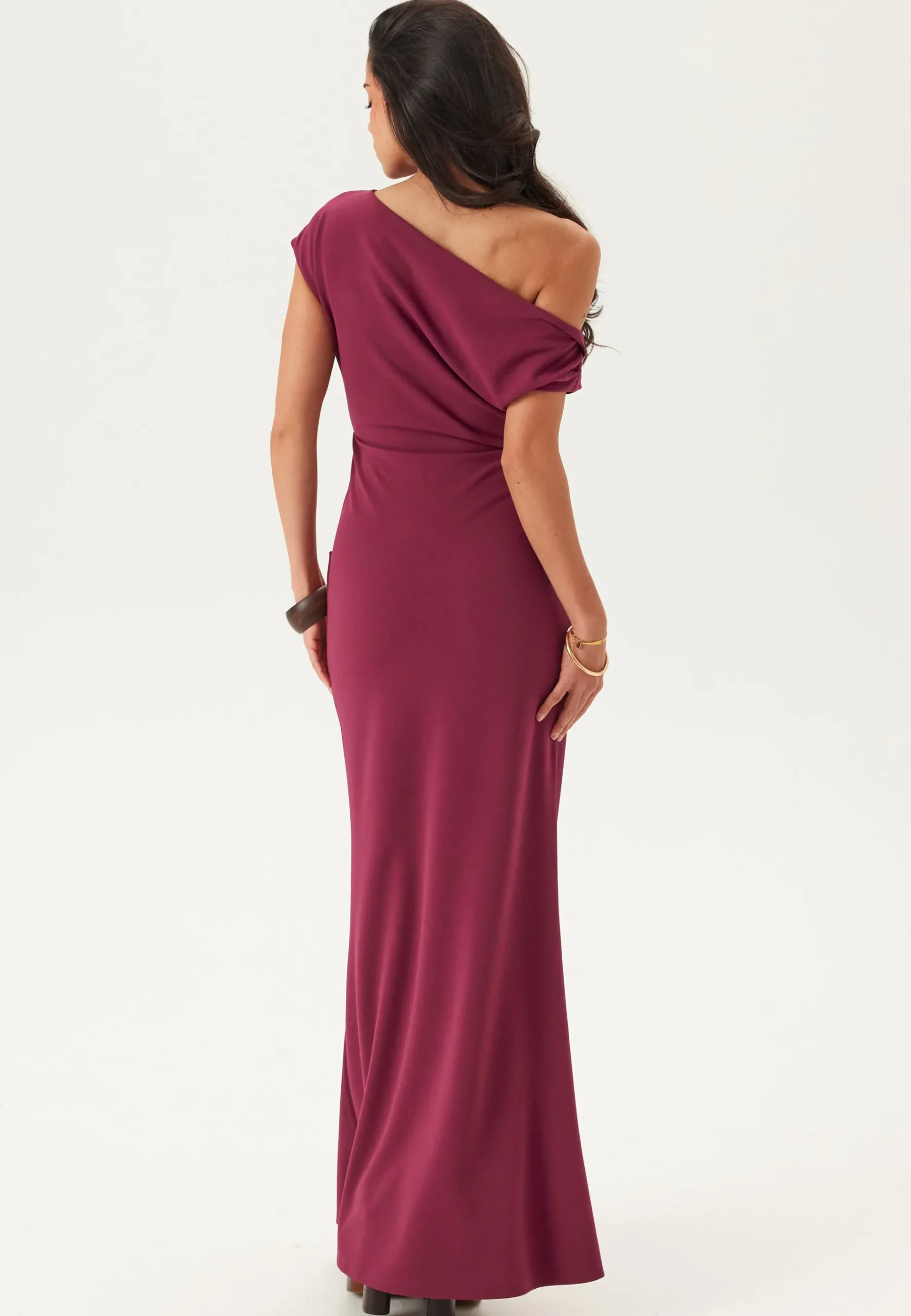 Asymmetric Draped Maxi Dress