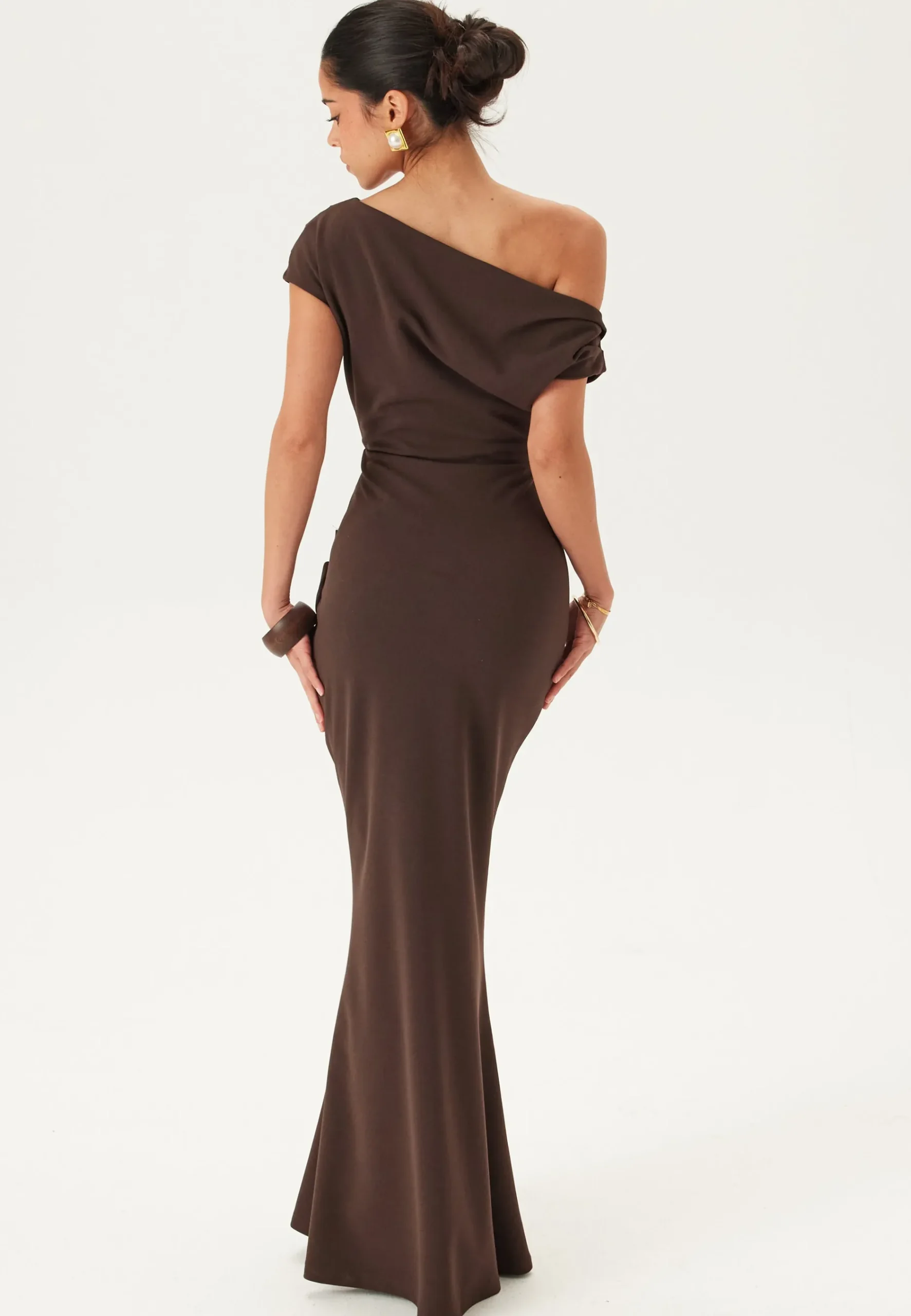 Asymmetric Draped Maxi Dress