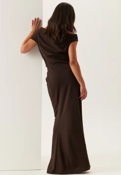 Asymmetric Draped Maxi Dress