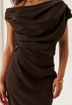 Asymmetric Draped Maxi Dress