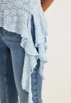 Asymmetric Frill Lace Top