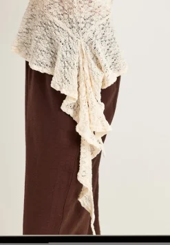Asymmetric Frill Lace Top