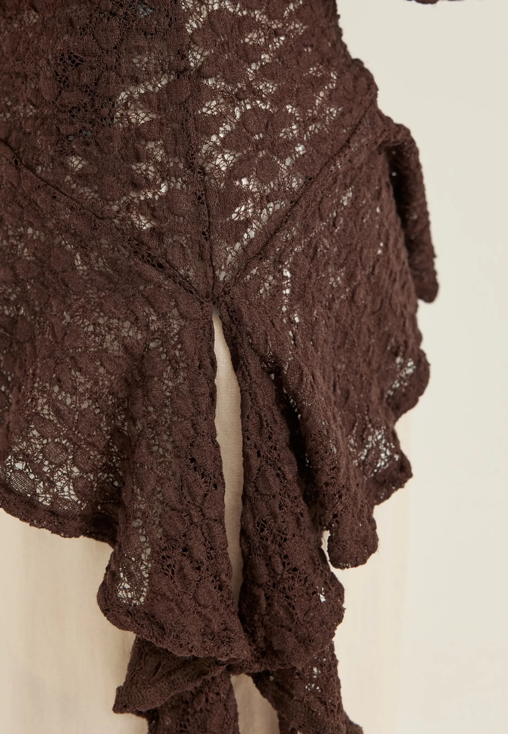 Asymmetric Frill Lace Top