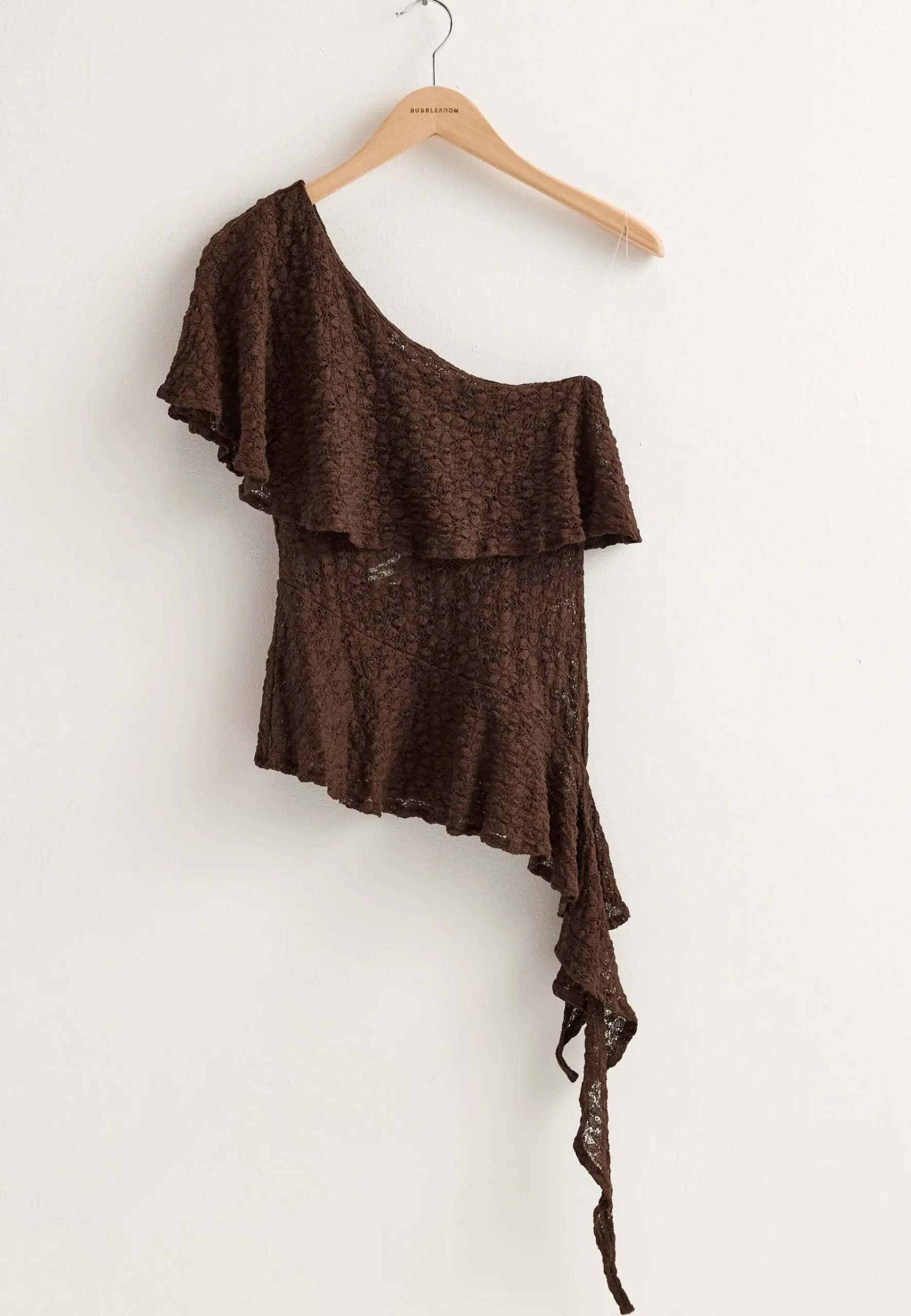 Asymmetric Frill Lace Top