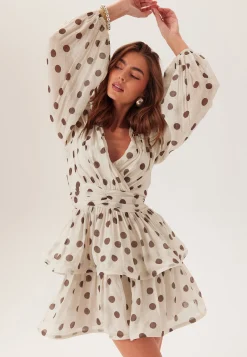 Balloon Sleeve Short Flounce Dress