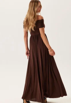Bardot Rouched Maxi Split Dress
