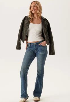 Becca Mid Rise Boot Cut Flap