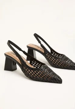 Biamaralyn Slingback Weaved Faux Leather
