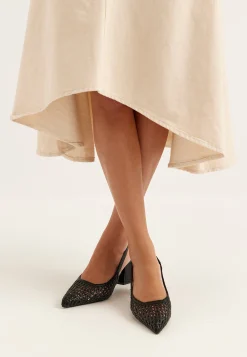 Biamaralyn Slingback Weaved Faux Leather