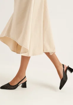 Biamaralyn Slingback Weaved Faux Leather