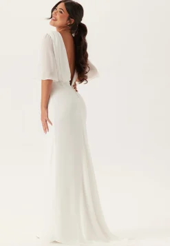 Butterfly Sleeve Mermaid Wedding Gown