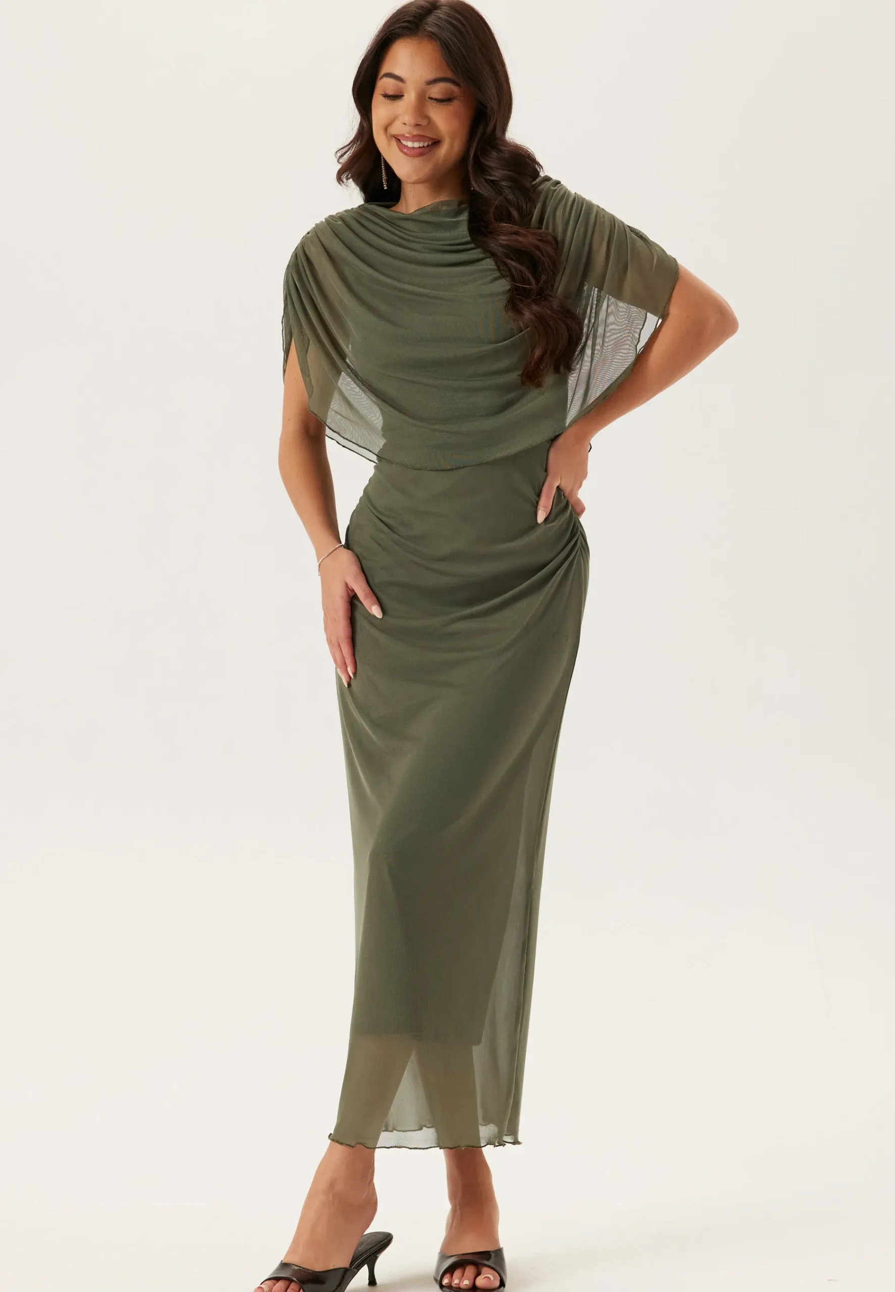 Cape Mesh Ankle Dress
