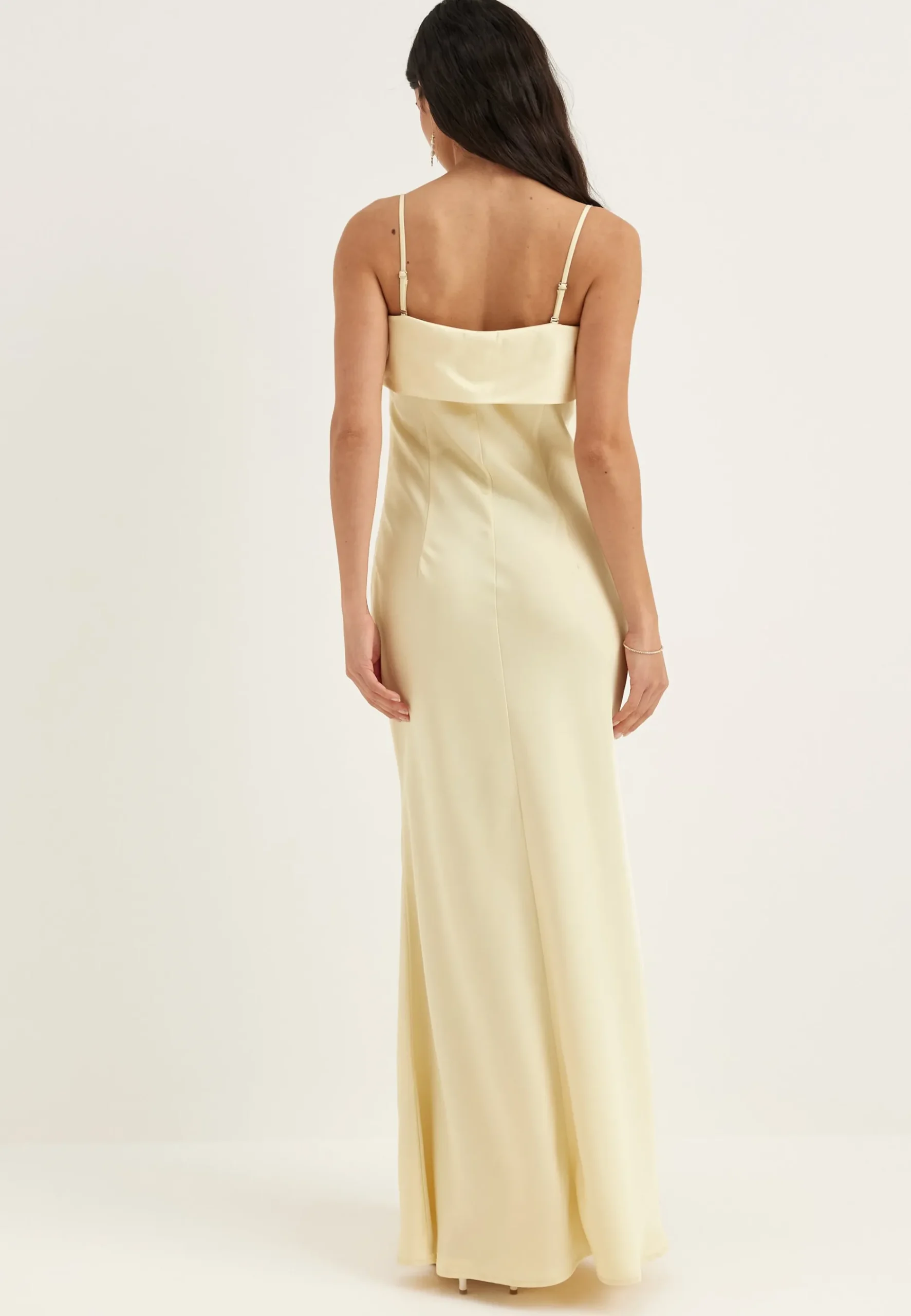Cape Satin Maxi Dress