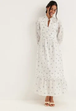 Cotton Pleated Maxi Dress