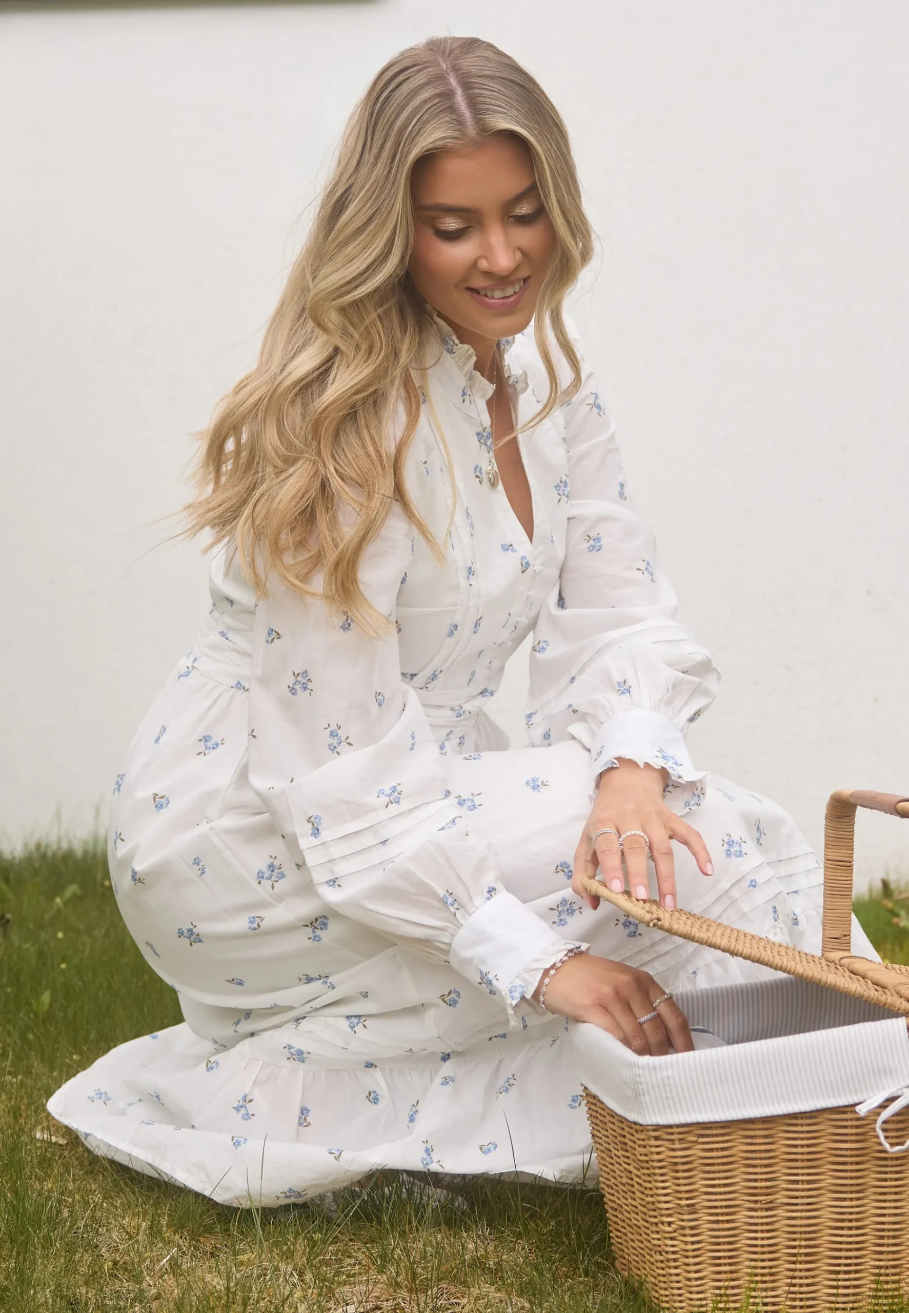 Cotton Pleated Maxi Dress