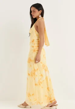 Drapy Halterneck Mesh Dress