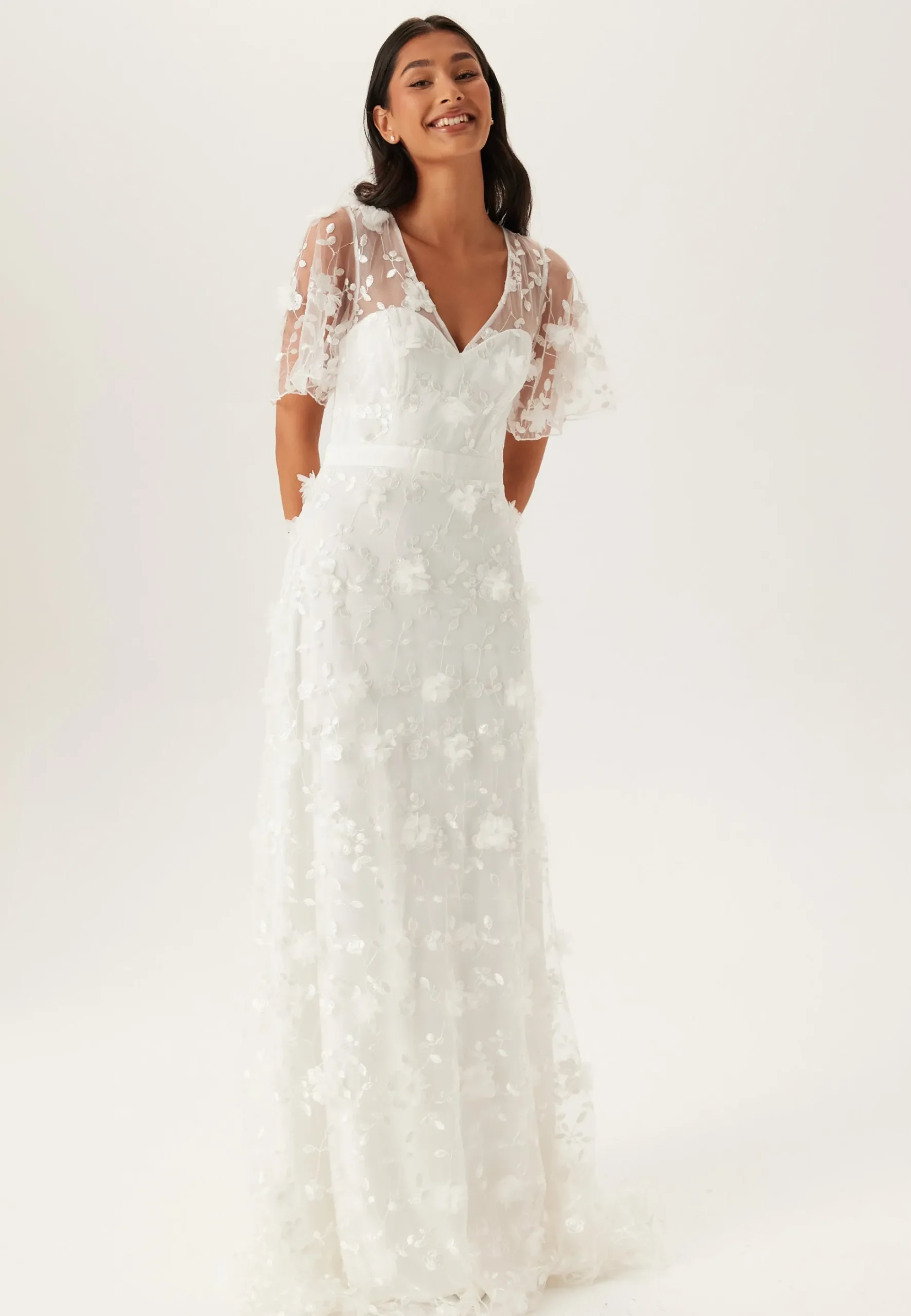 Embroidered Floral Wedding Gown