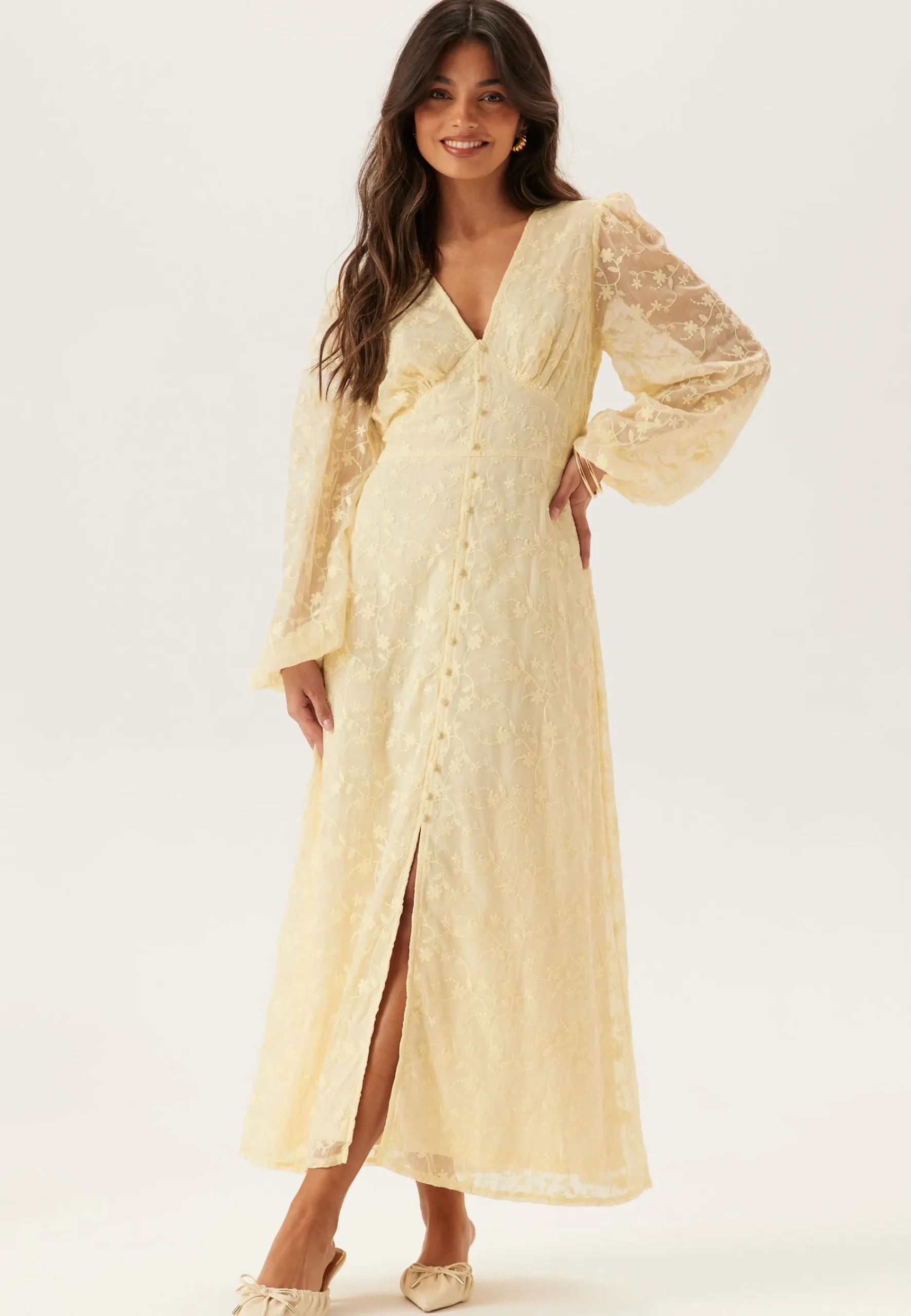 Embroidered Midi Dress