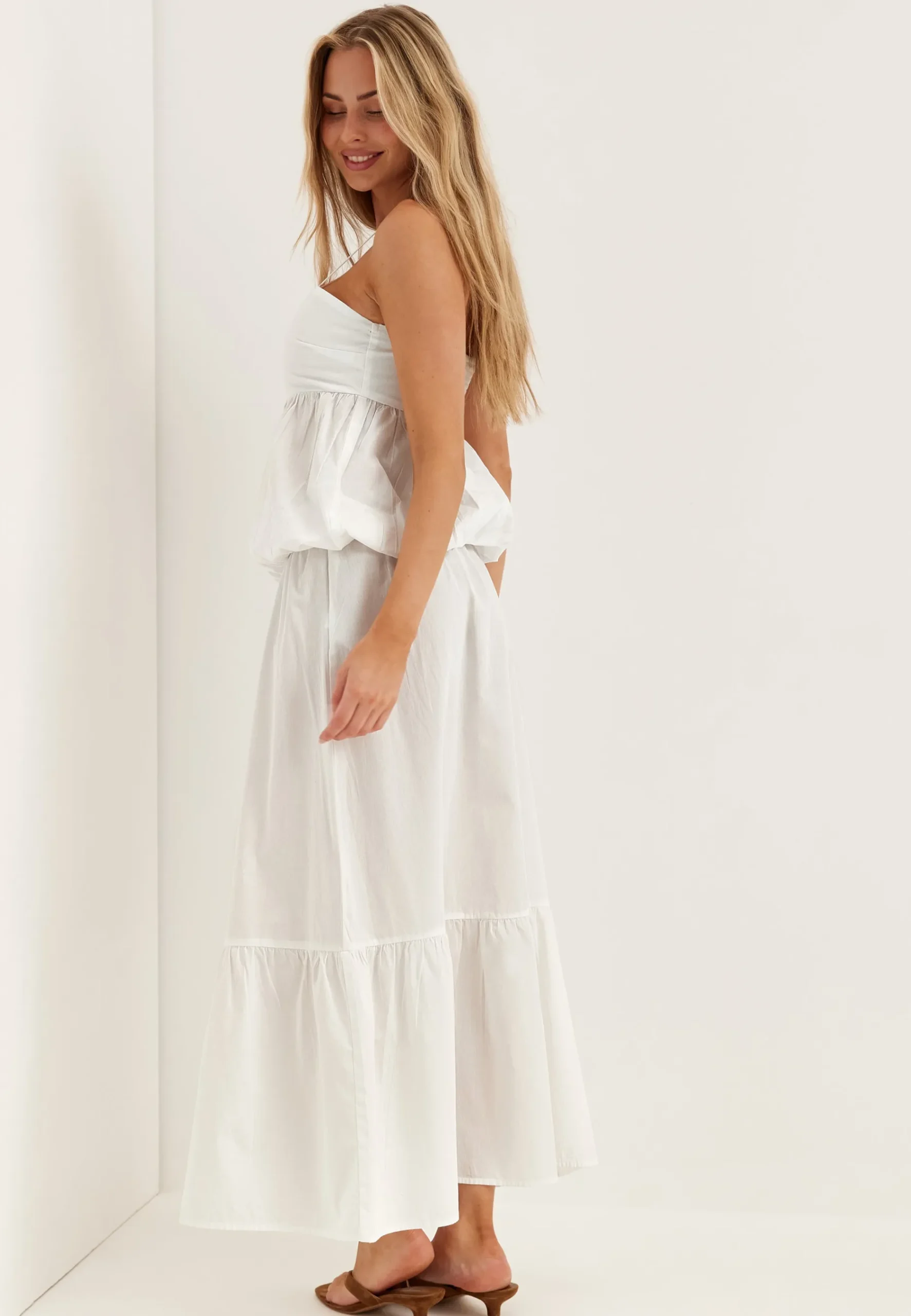 Flounce Detail Cotton Skirt