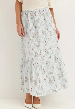 Flounce Detail Cotton Skirt