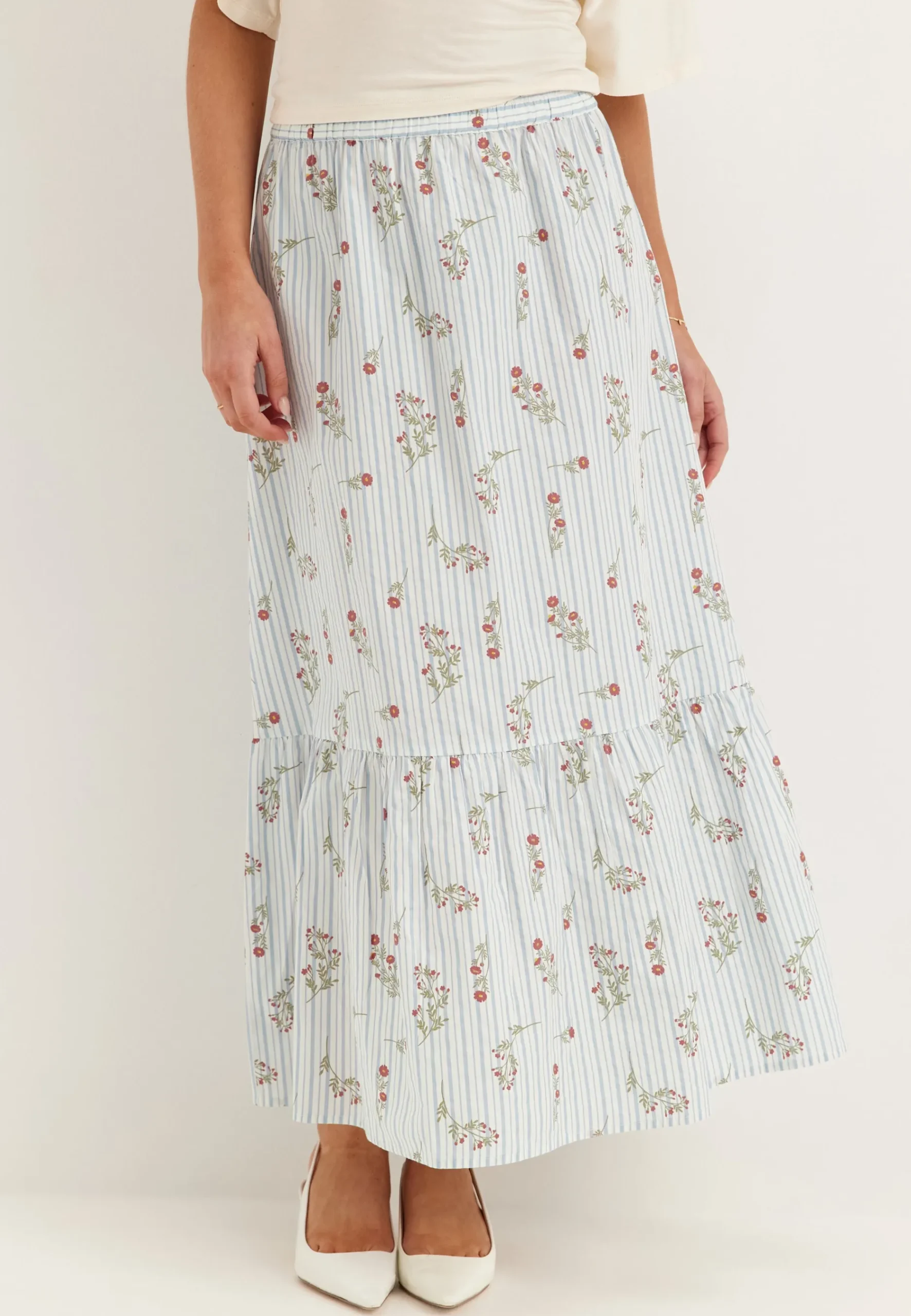 Flounce Detail Cotton Skirt