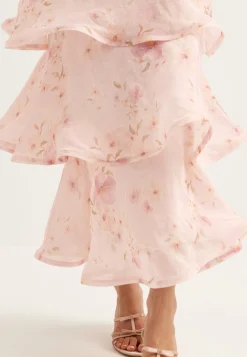 Flounce Sheer Ankle Skirt