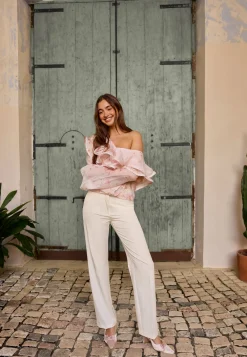 Flounce Sheer Blouse