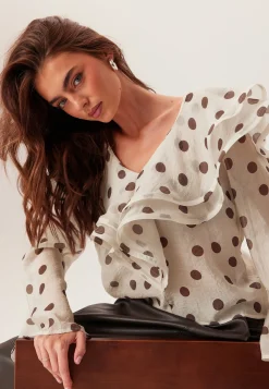 Flounce Sheer Blouse