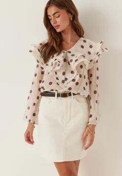 Flounce Sheer Blouse