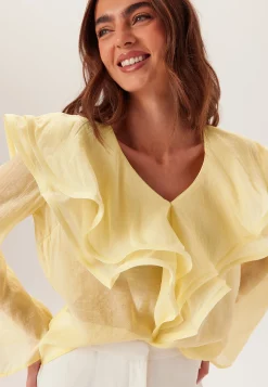 Flounce Sheer Blouse