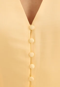 Flounce Sleeve Satin Maxi Dress