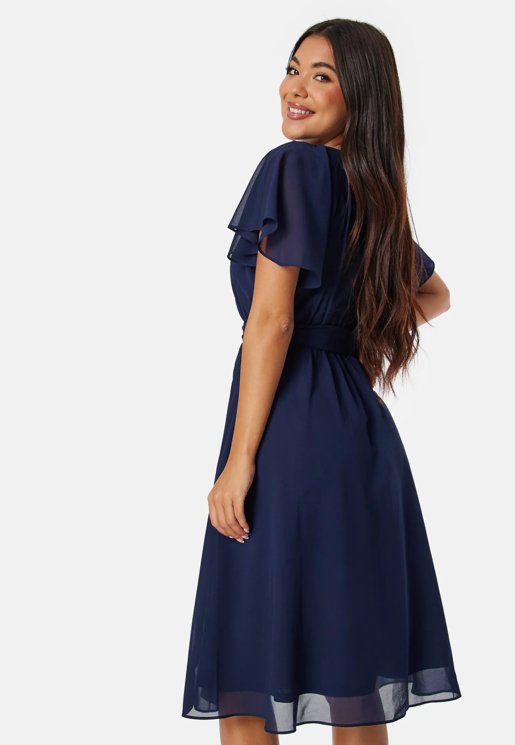 Flutter Chiffon Midi Dress