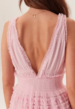 Frill Dotted Tulle Gown