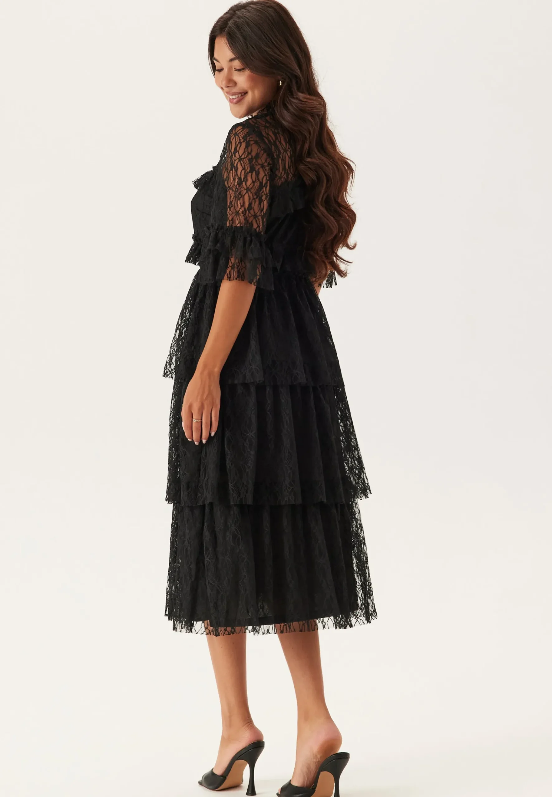 Frill Lace Midi Dress