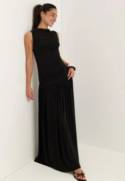 Gathered Side Maxi Dress