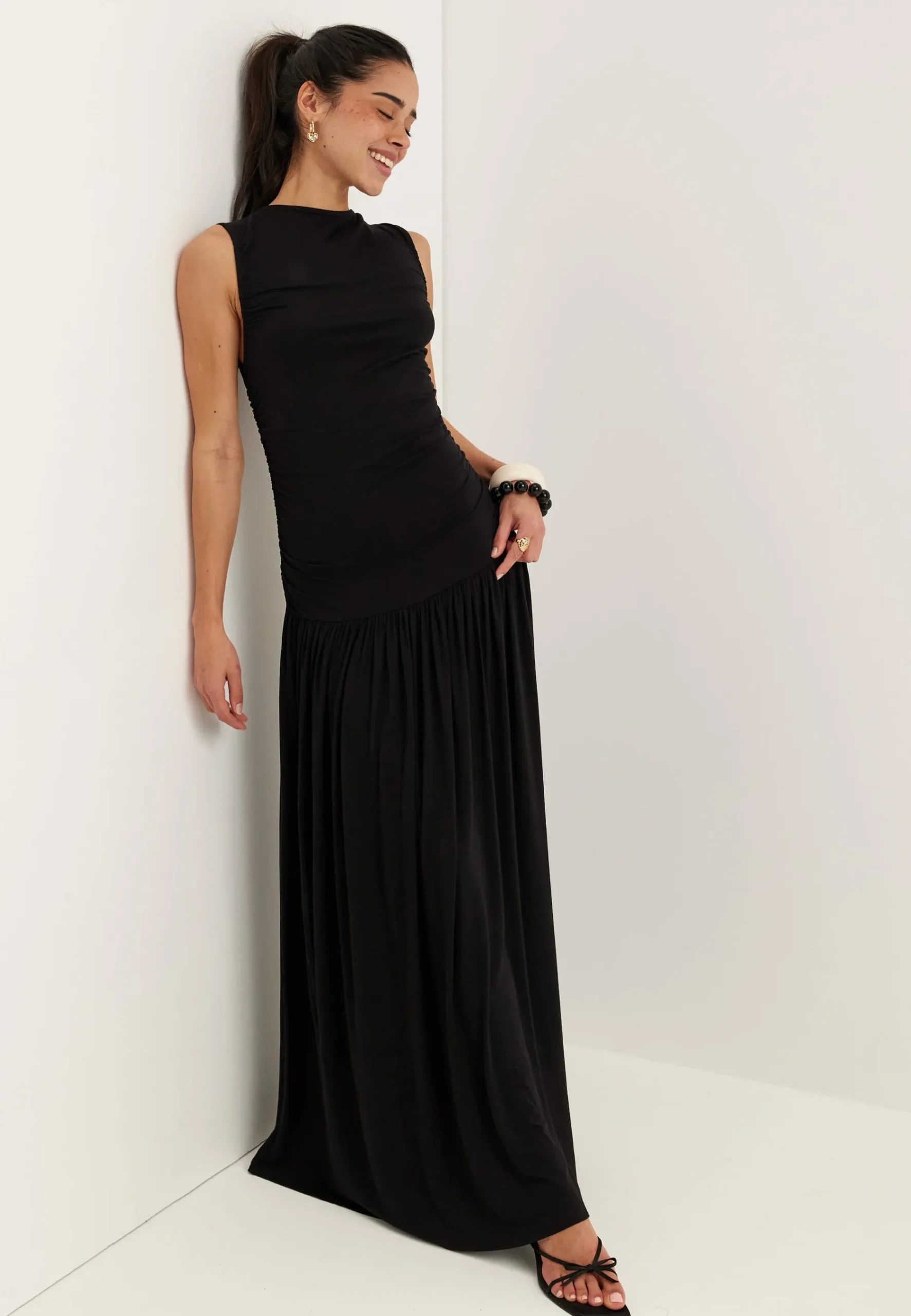 Gathered Side Maxi Dress