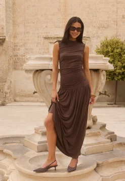Gathered Side Maxi Dress