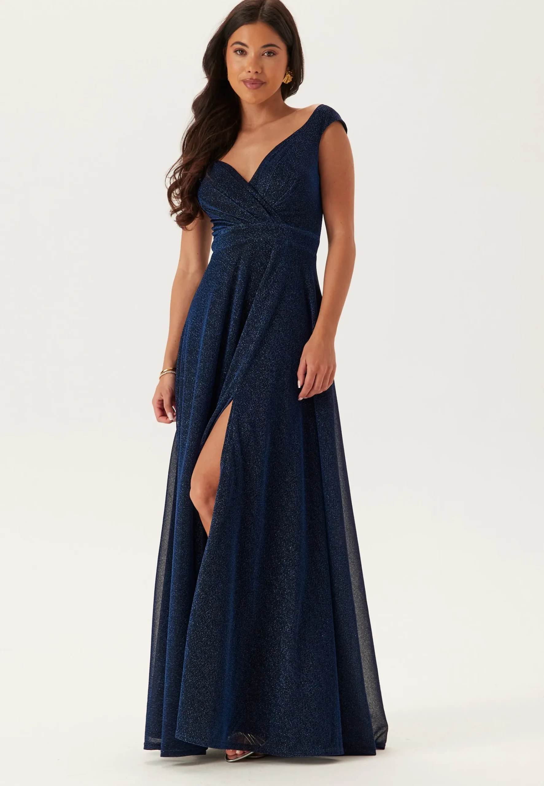 Glitter Wrap Maxi Dress