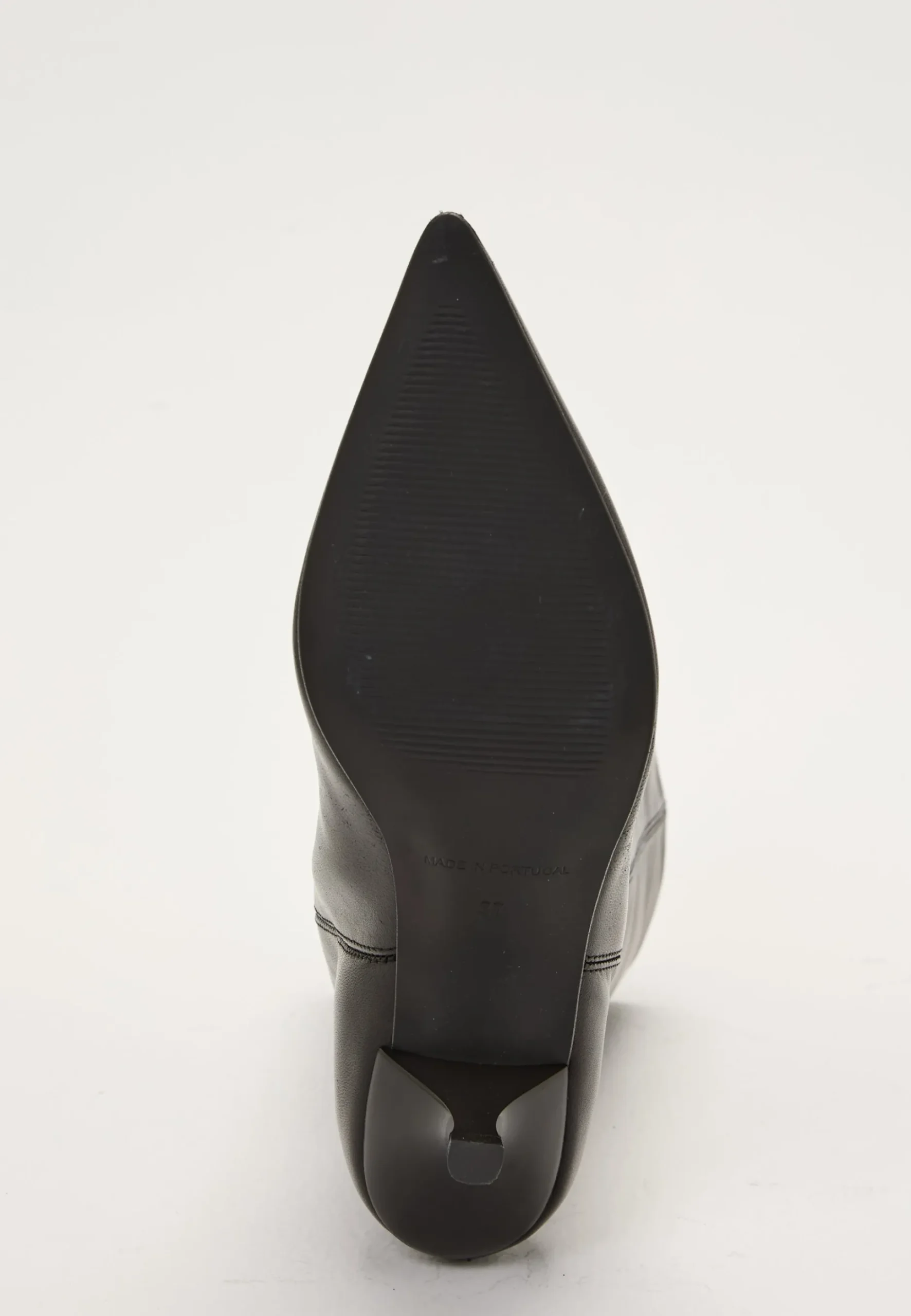 Heeled Mid Knee Leather Boot