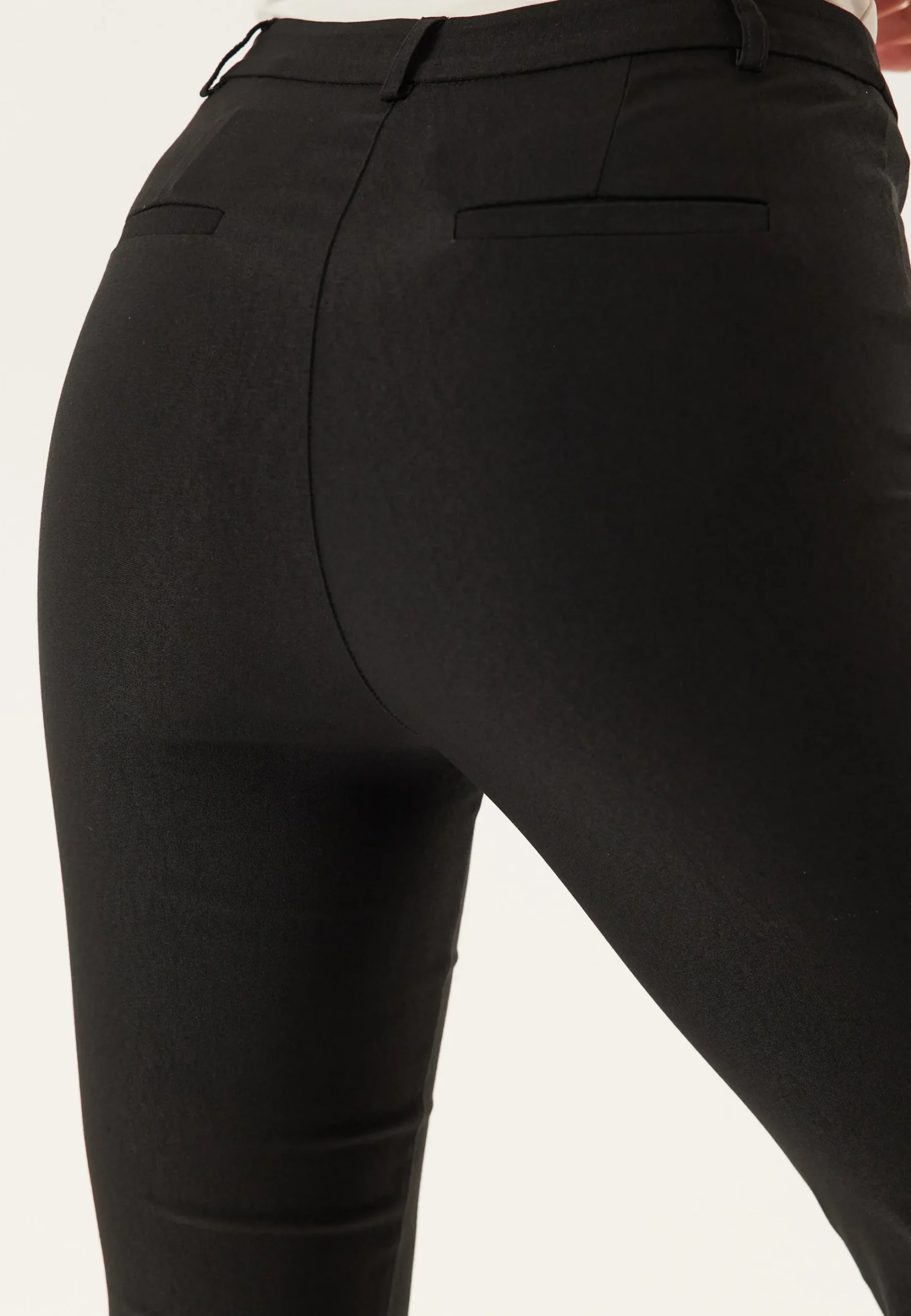 High Waist Stretchy Cropped Slit Trousers