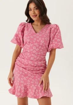 Jacquard Flounce Short Dress