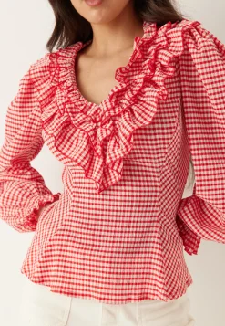 Jersey Frill Peplum Blouse
