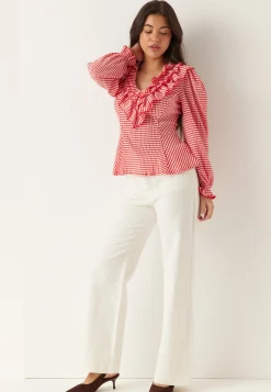 Jersey Frill Peplum Blouse