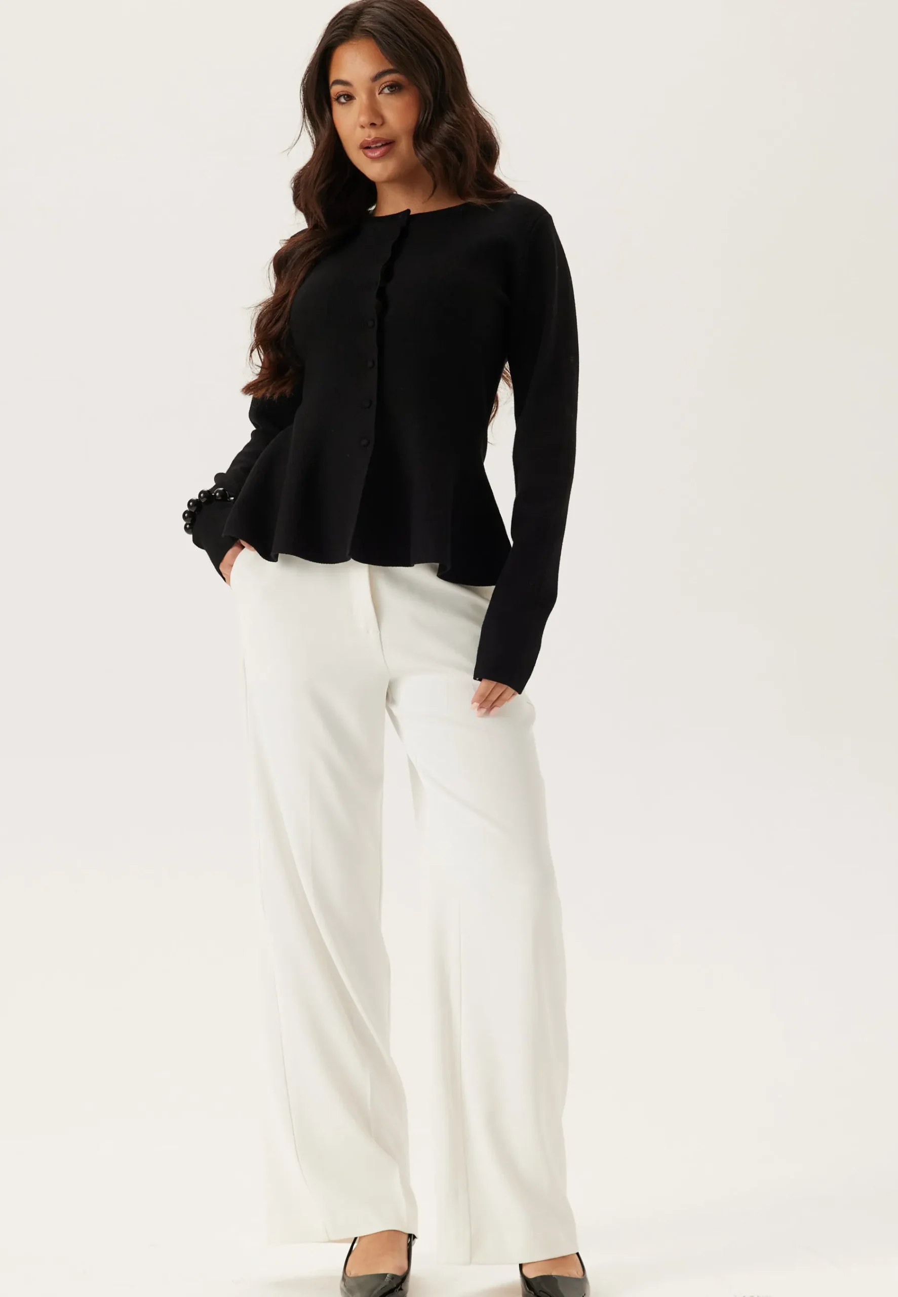 Knitted Peplum Cardigan
