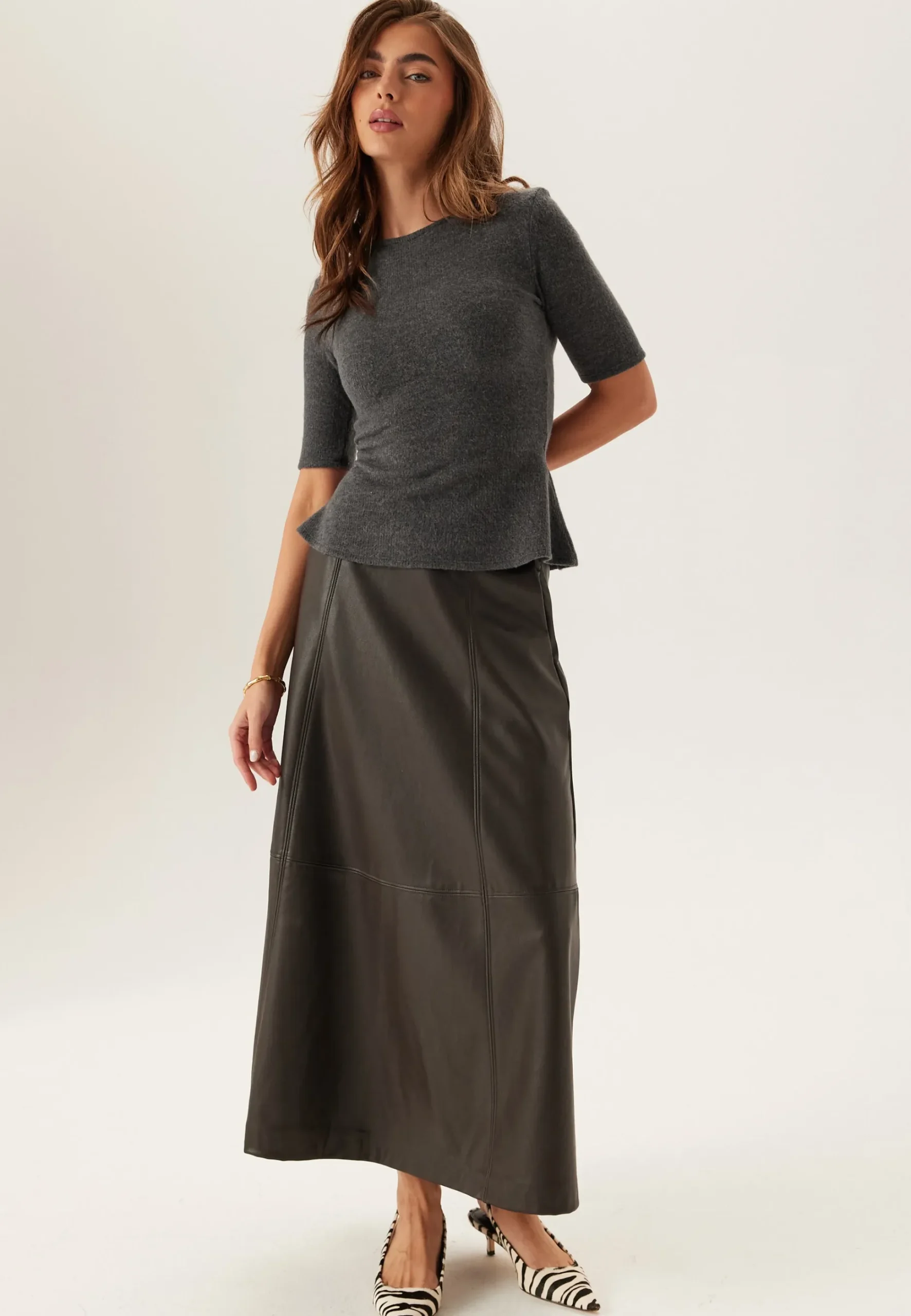 Knitted Peplum Top
