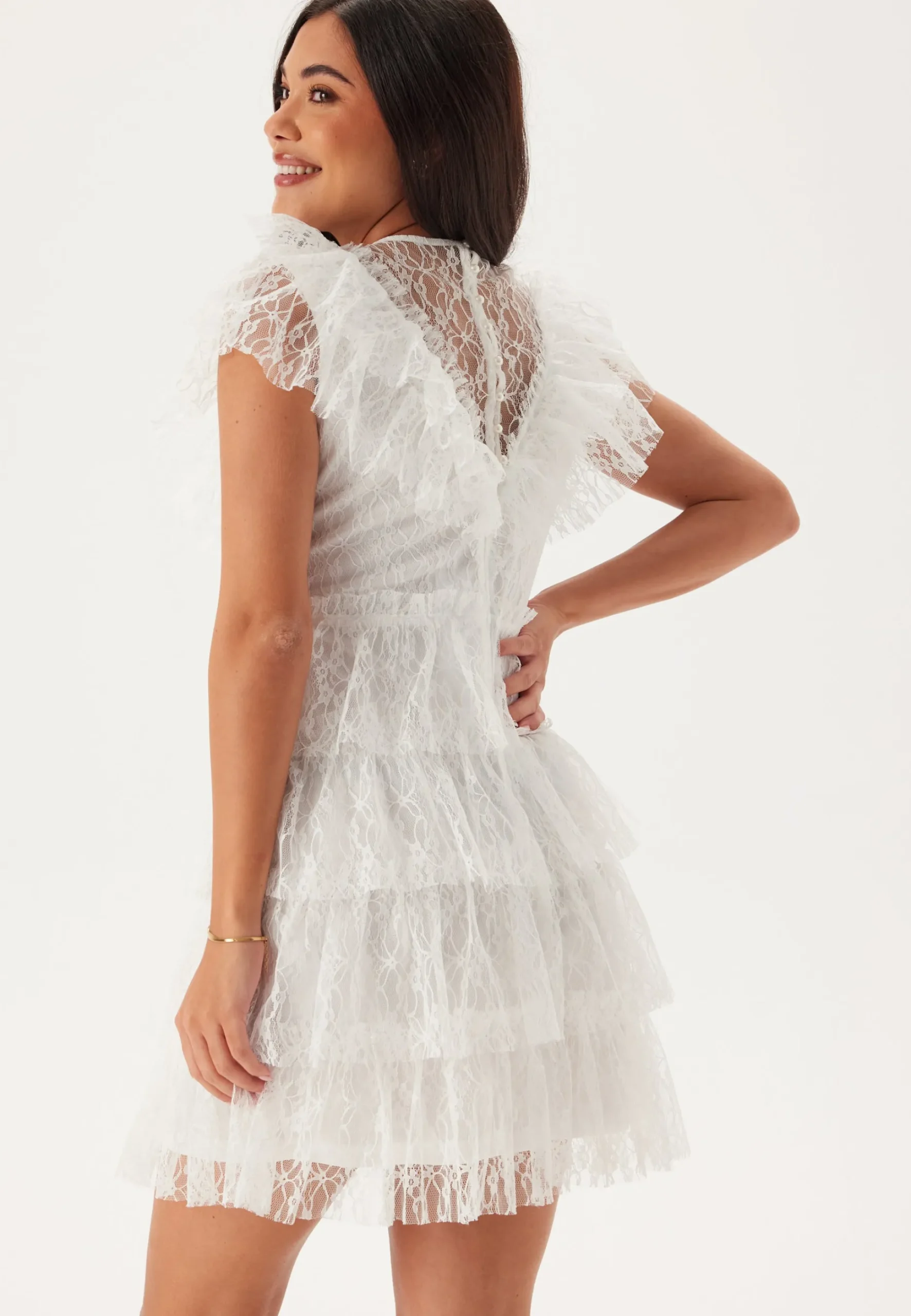 Lace Frill Short Dress