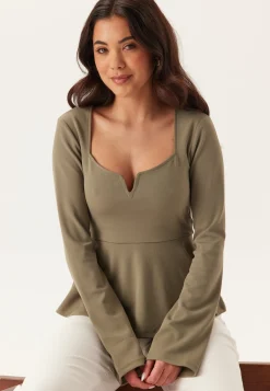 Long Sleeve Peplum Top