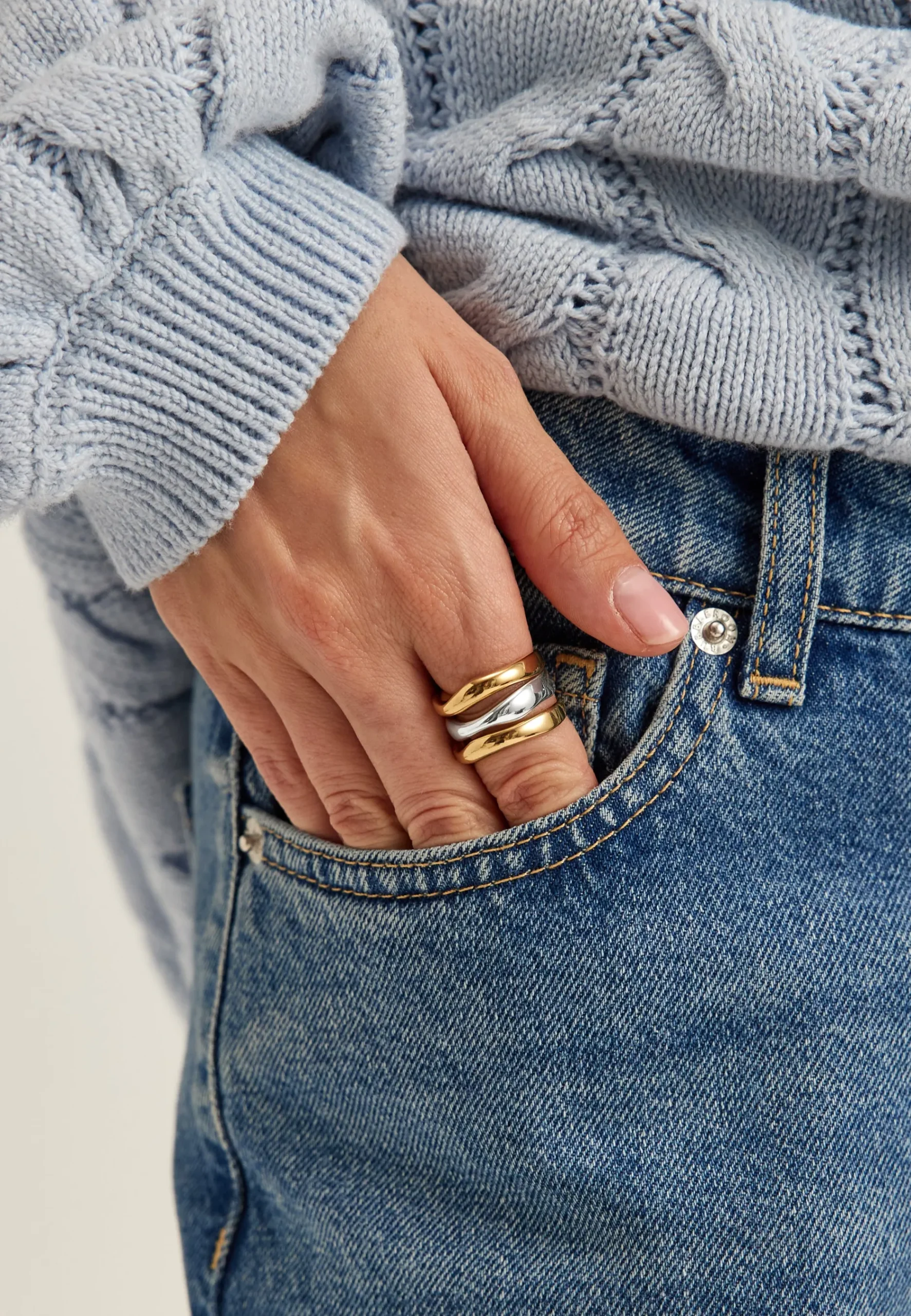 Nova Rings 3-in-1 Set, Gold-plated