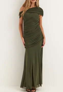 Off Shoulder Mesh Gown